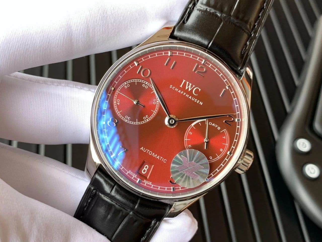 PORTUGUESE CHRONO IW371606 ZF 1:1 BEST EDITION RED DIAL ON BLACK LEATHER STRAP A69355 PORTUGUESE CHRONO IW371606 ZF 1:1 BEST EDITION RED DIAL ON BLACK LEATHER STRAP A69355
