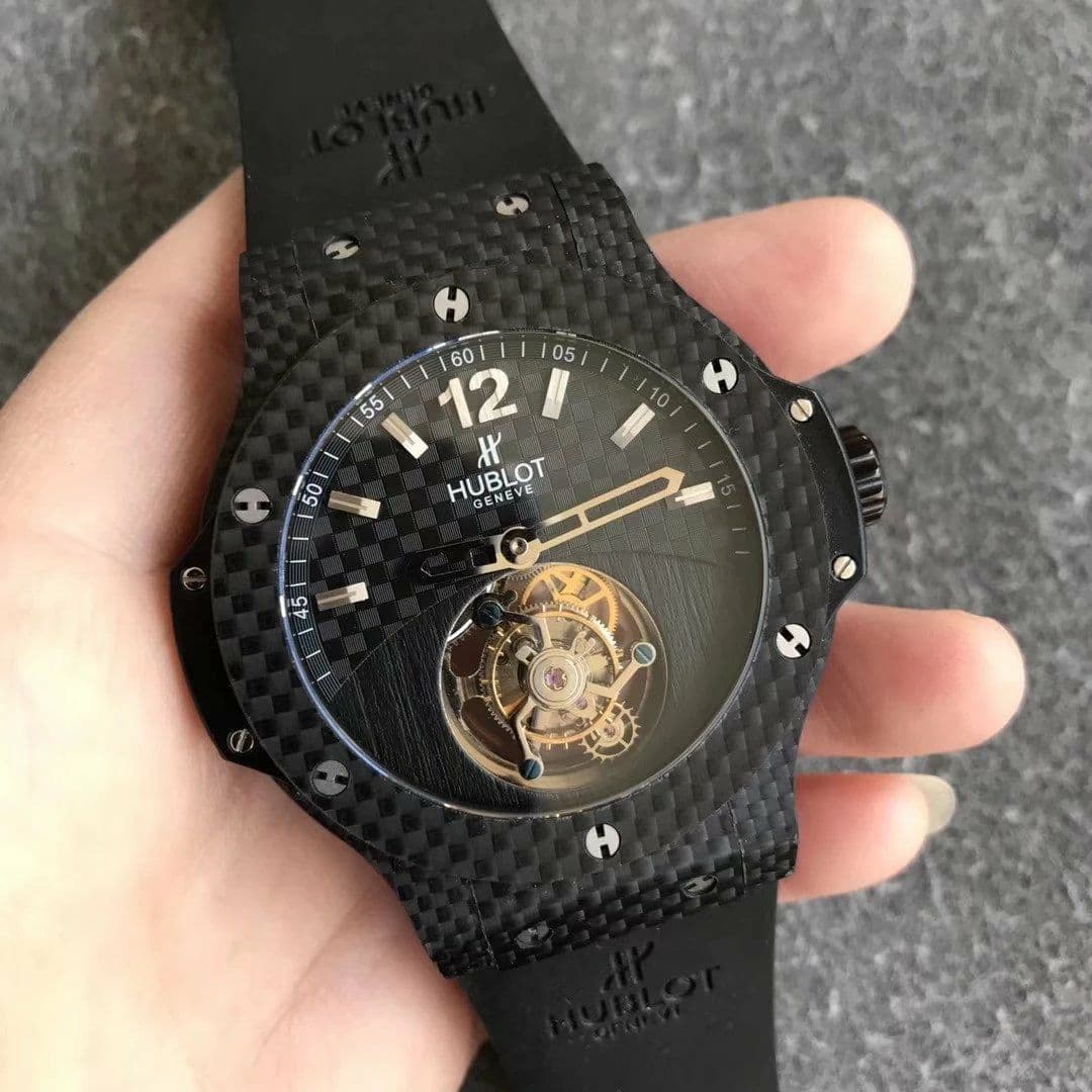 Big Bang Tourbillon Automatic PVD Black Textured Dial on Black Rubber Strap Big Bang Tourbillon Automatic PVD Black Textured Dial on Black Rubber Strap