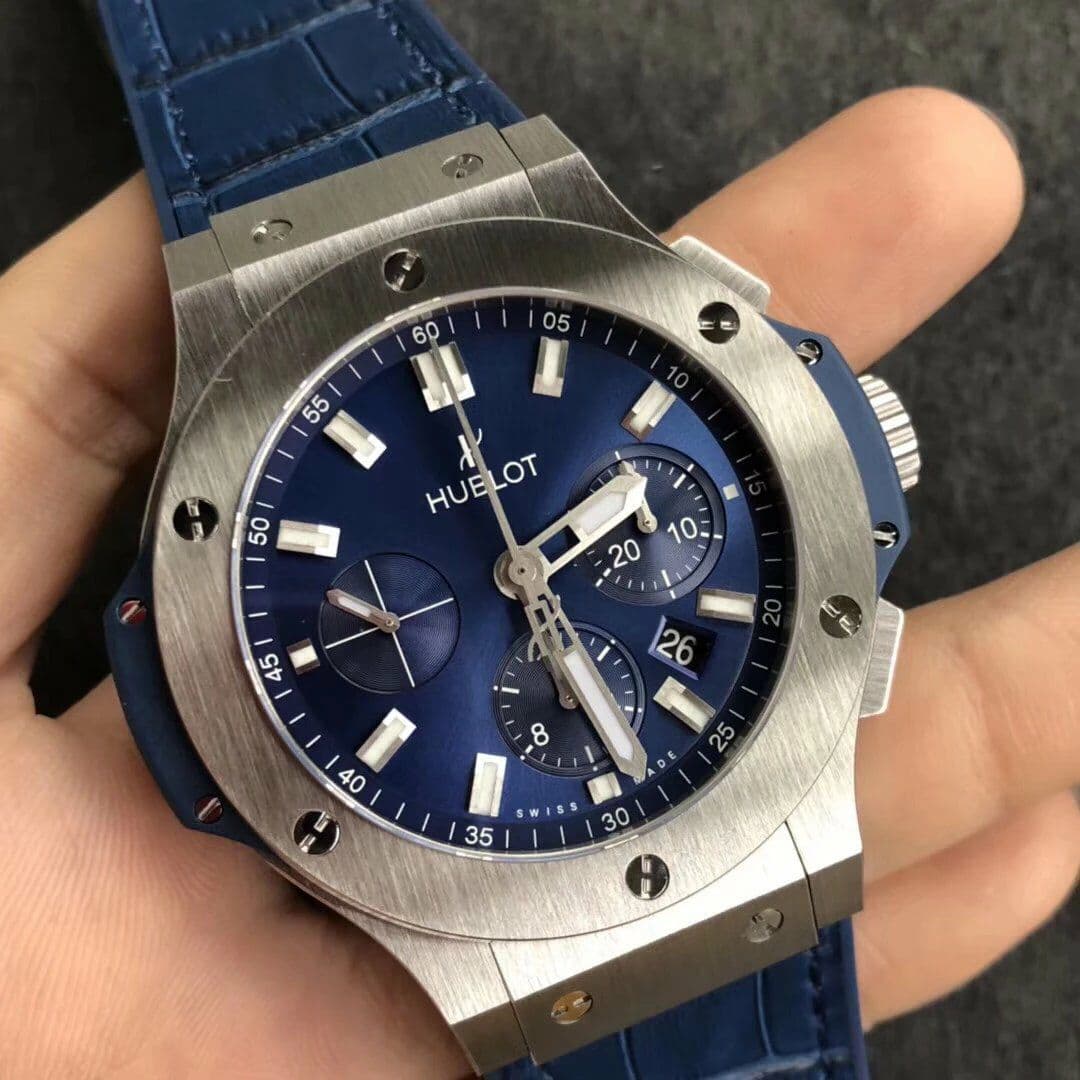 Big Bang 44mm SS V6F 1:1 Best Edition Blue Dial on Blue Gummy Strap HUB4104