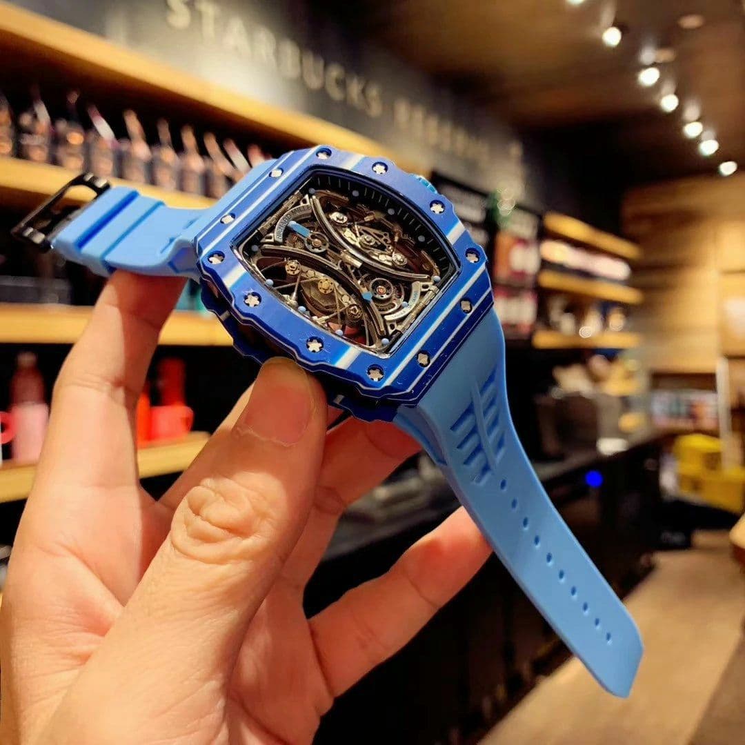 RM 53-01 Real Tourbillon Pablo Mac Donough Blue V9F Best Edition on Blue Rubber Strap RM 53-01 Real Tourbillon Pablo Mac Donough Blue V9F Best Edition on Blue Rubber Strap