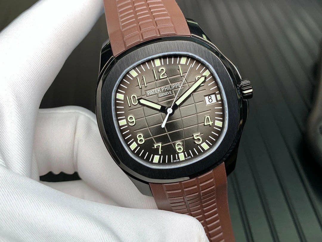 Aquanaut Black Venom DLC ZF 1:1 Best Edition Black Dial on Brown Rubber Strap 324CS