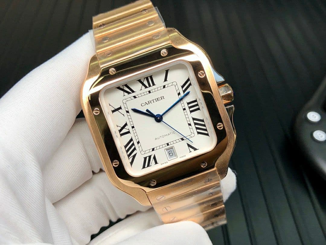 Santos de Cartier 40mm RG GF 1:1 Best Edition White Dial on RG SmartLinks Bracelet MIYOTA 9015 V2 Santos de Cartier 40mm RG GF 1:1 Best Edition White Dial on RG SmartLinks Bracelet MIYOTA 9015 V2