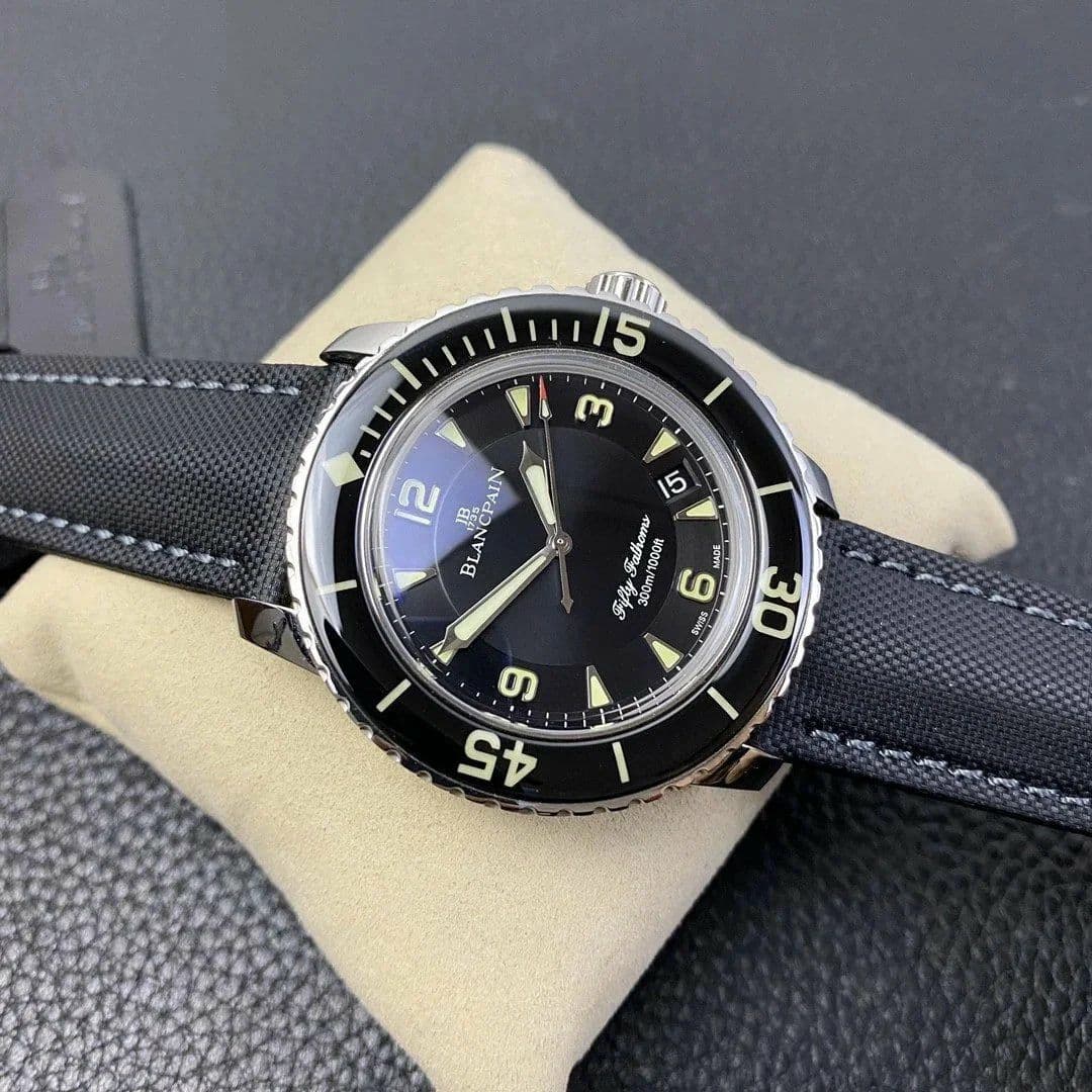 Fifty Fathoms Black Titanium ZF 1:1 Best Edition Black Dial on Sail-canvas Strap A1315 Fifty Fathoms Black Titanium ZF 1:1 Best Edition Black Dial on Sail-canvas Strap A1315
