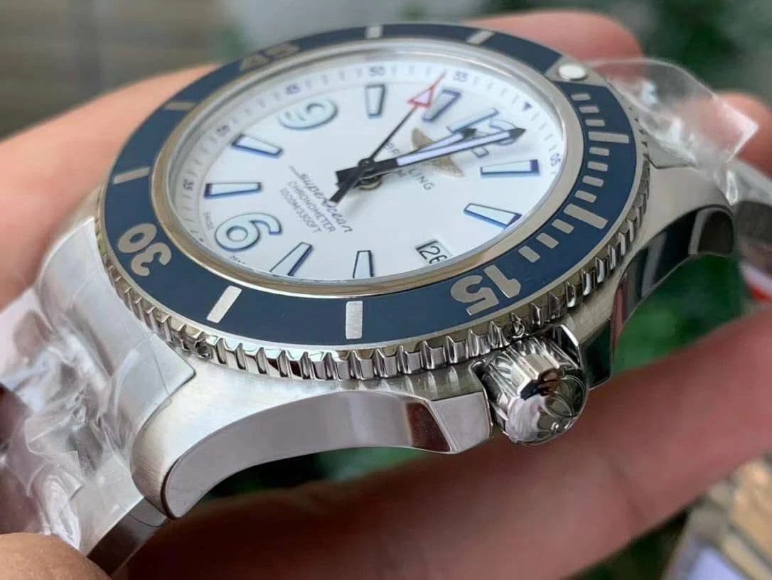 Superocean Automatic 44 TF 1:1 Best Edition White Dial Blue Bezel on SS Bracelet A2824 Superocean Automatic 44 TF 1:1 Best Edition White Dial Blue Bezel on SS Bracelet A2824