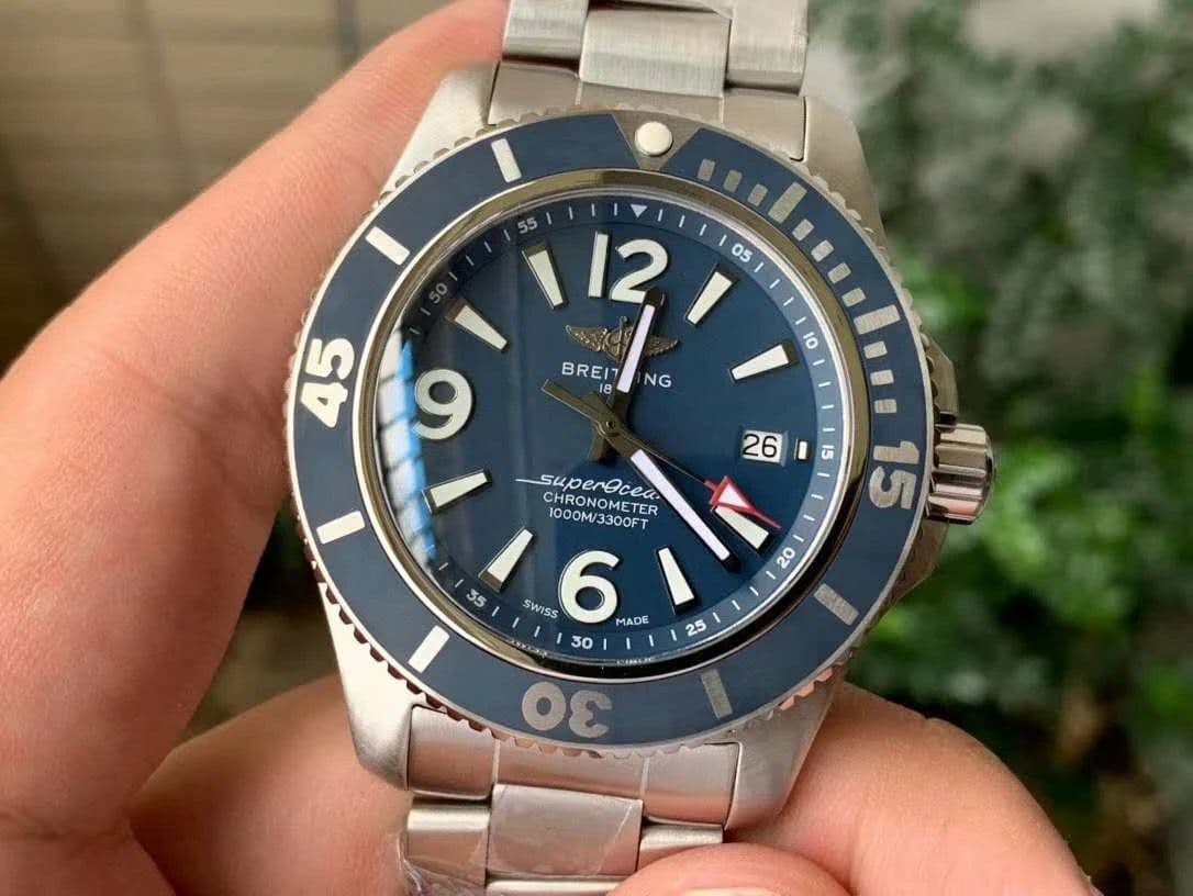 Superocean Automatic 44 TF 1:1 Best Edition Blue Dial Blue Bezel on SS Bracelet A2824 Superocean Automatic 44 TF 1:1 Best Edition Blue Dial Blue Bezel on SS Bracelet A2824