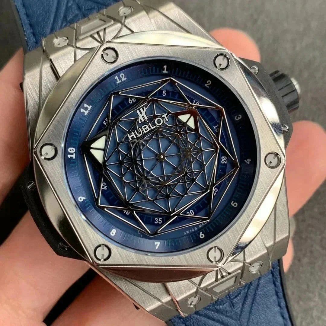 Big Bang Unico Sang Bleu Titanium HBF Skeleton Dial on Blue Gummy Strap HUB1213 Big Bang Unico Sang Bleu Titanium HBF Skeleton Dial on Blue Gummy Strap HUB1213