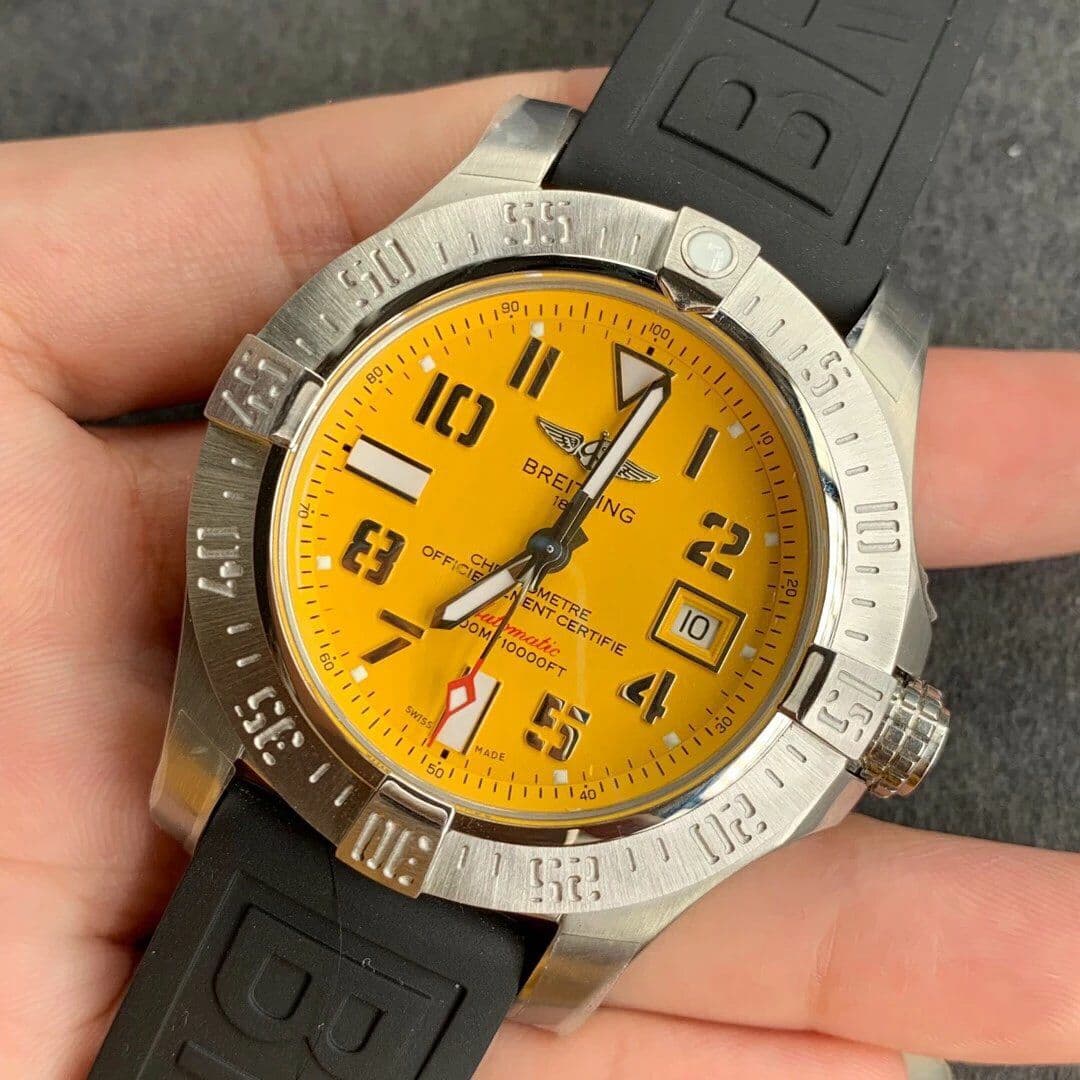 Breitling Avenger 45mm SS/NY/LE Yellow Stk GF Asia 2824 Breitling Avenger 45mm SS/NY/LE Yellow Stk GF Asia 2824