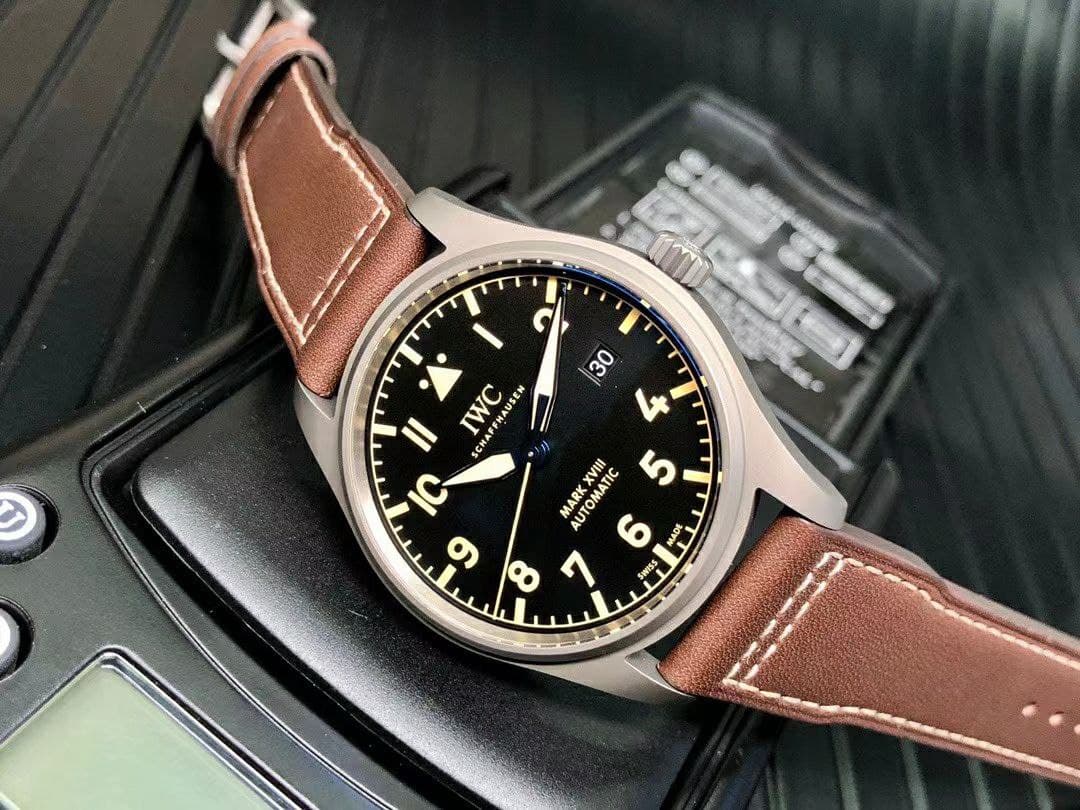 Mark XVIII IW327006 Titanium V7F 1:1 Best Edition Black Dial on Brown Leather Strap A2892 Mark XVIII IW327006 Titanium V7F 1:1 Best Edition Black Dial on Brown Leather Strap A2892