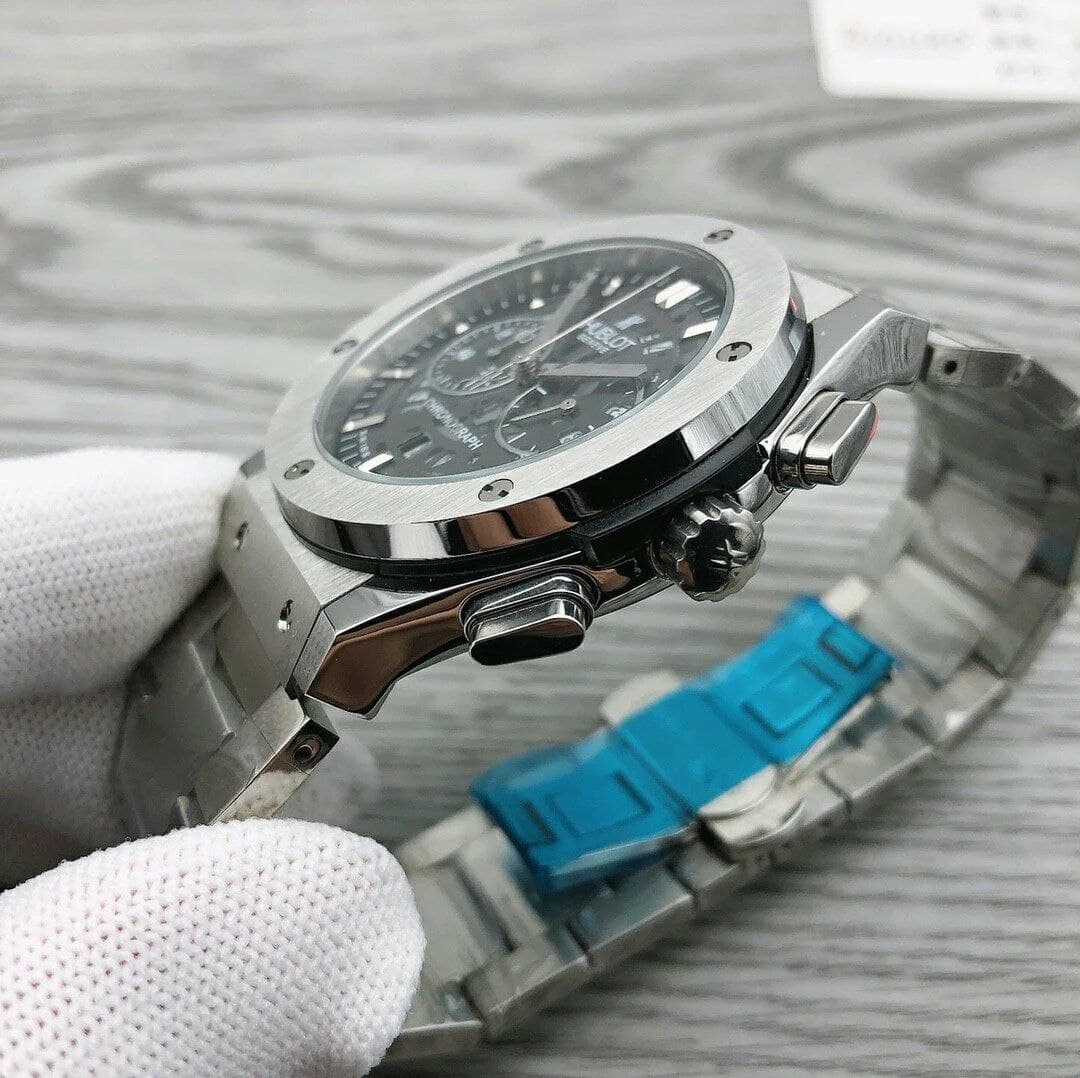 Hublot Chrono Silver Hight Version On SS Steel Strap