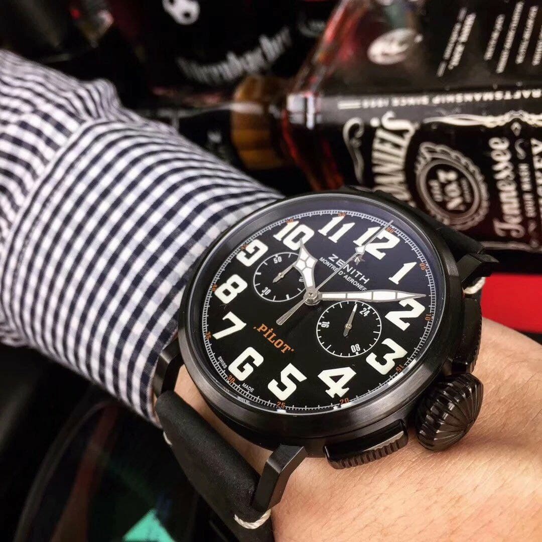 Zenith Pilot Black Case Black Dial Chrono