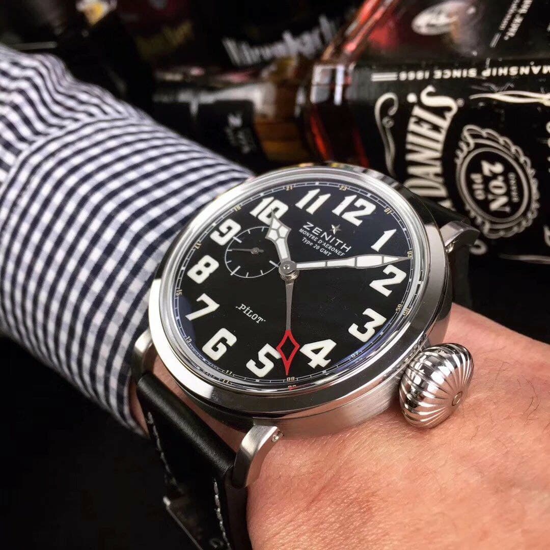 Zenith Pilot Silver Case Blue Dial Chrono