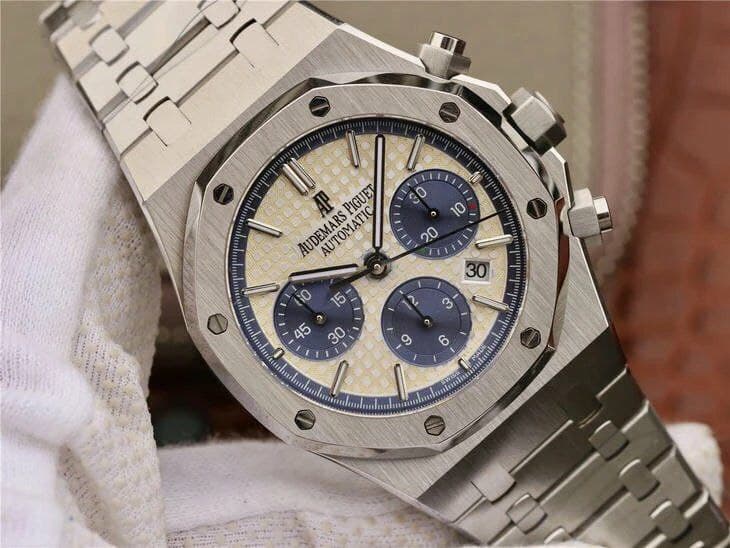 AP0608C - Royal Oak Chronograph 1:1 Best Edition 26331ST SS/RU Wht/Blue AP0608C - Royal Oak Chronograph 1:1 Best Edition 26331ST SS/RU Wht/Blue