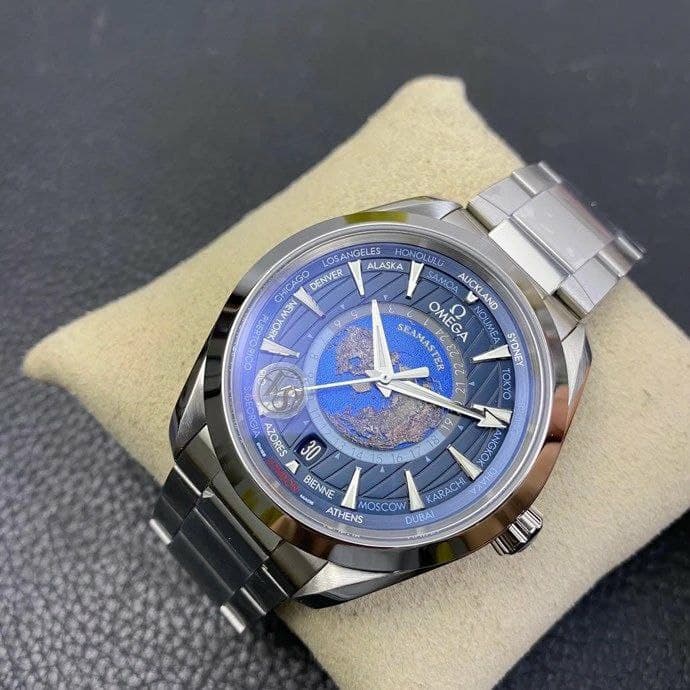 Aqua Terra Worldtimer 1:1 Best Edition Blue Dial on SS Bracelet A8938 Super Clone Aqua Terra Worldtimer 1:1 Best Edition Blue Dial on SS Bracelet A8938 Super Clone