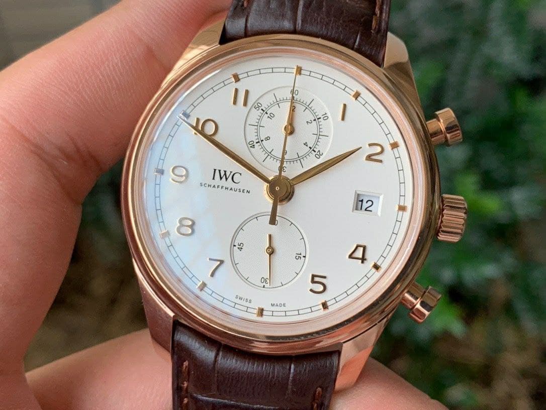 Da Vinci Chrono IW3934 RG 1:1 Best Edition White Dial Gold Markers on Brown Leather Strap Da Vinci Chrono IW3934 RG 1:1 Best Edition White Dial Gold Markers on Brown Leather Strap