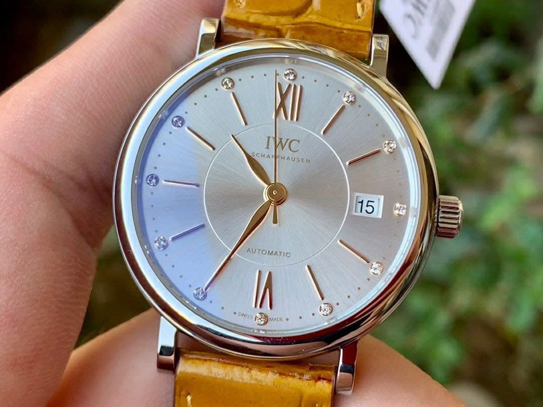 Portofino 37mm SS V7F 1:1 Best Edition White Dial on Light Brown Leather Strap