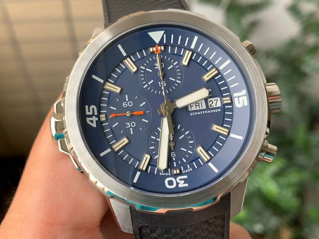 Aquatimer Chrono Bronze IW379503 1:1 Best Edition Blue Dial on Black Rubber Strap Aquatimer Chrono Bronze IW379503 1:1 Best Edition Blue Dial on Black Rubber Strap
