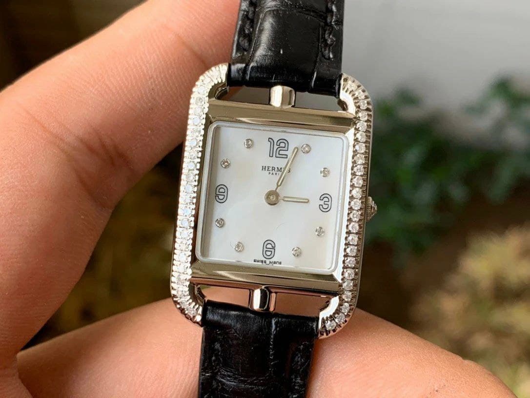 Hermes Cape Cod Ladies SS/LE White Swiss Quartz