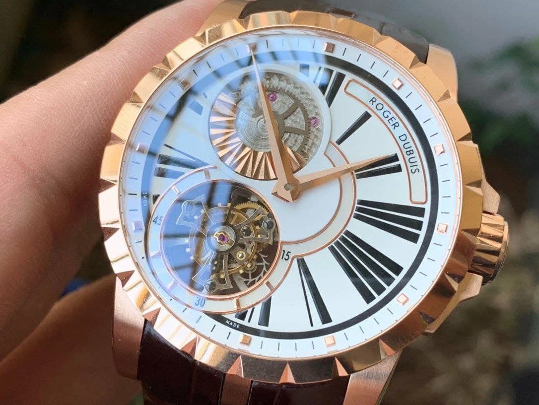 Roger Dubuis Hommage Flying Tourb RDDBHO0568 RG/LE Wht/Wht A Tour