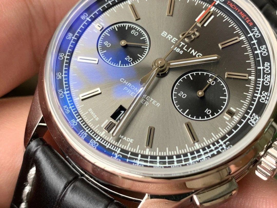 PREMIER B01 CHRONO SS 42MM GF 1:1 BEST EDITION WHITE/Grey DIAL ON BLACK LEATHER STRAP PREMIER B01 CHRONO SS 42MM GF 1:1 BEST EDITION WHITE/Grey DIAL ON BLACK LEATHER STRAP