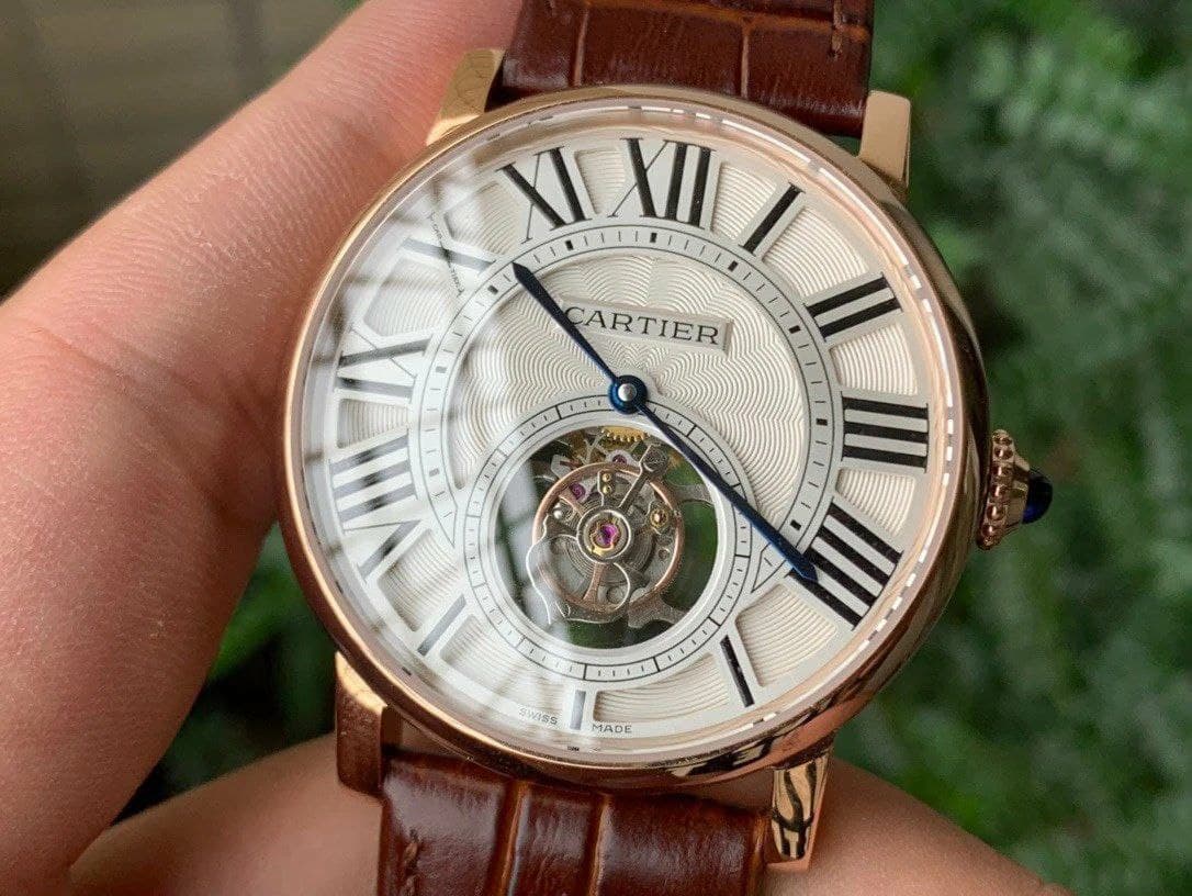 Rotonde Flying Tourbillon RG BLF Best Edition White Dial Bezel on Brown Leather Strap V2 Rotonde Flying Tourbillon RG BLF Best Edition White Dial Bezel on Brown Leather Strap V2