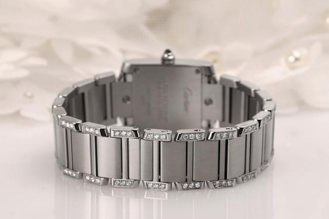 Cartier Ladies Tank W51008q3 with Natural Diamonds Stainless Steel Watch Cartier Ladies Tank W51008q3 with Natural Diamonds Stainless Steel Watch