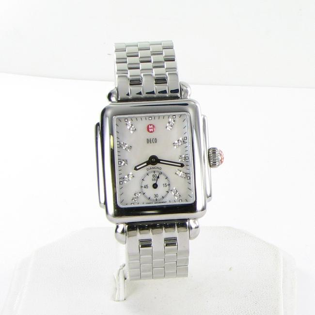 Michele Silver Deco 16 Mww06v000002 Diamond Mother Of Pearl Dial Watch Michele Silver Deco 16 Mww06v000002 Diamond Mother Of Pearl Dial Watch