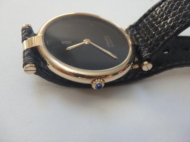 Cartier Black Yellow Gold Les Must De Paris Ronde Vermeil 925 Ss Quartz Watch Cartier Black Yellow Gold Les Must De Paris Ronde Vermeil 925 Ss Quartz Watch