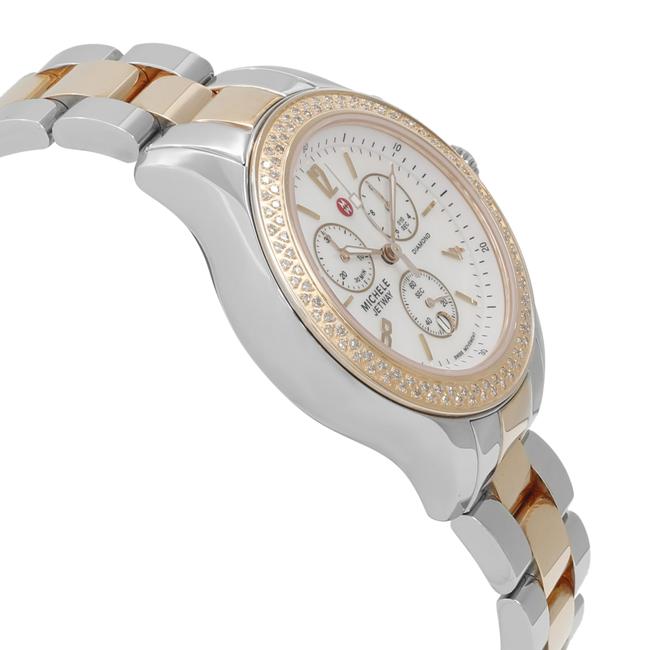 Michele Mother Of Pearl Jetway Diamond Two Tone Steel Quartz Ladies Mww17a000017 Watch Michele Mother Of Pearl Jetway Diamond Two Tone Steel Quartz Ladies Mww17a000017 Watch