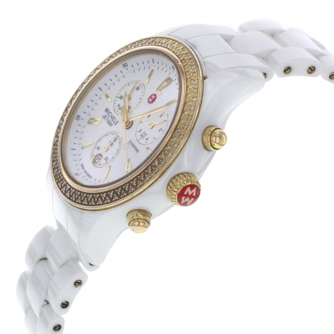 Michele White Jetway Dial Ceramic 0.50cttw Diamond Ladies Watch Michele White Jetway Dial Ceramic 0.50cttw Diamond Ladies Watch