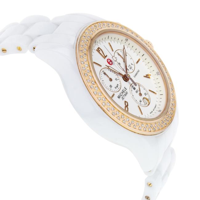 Michele White Jetway Diamond 0.50cttw Ceramic Plated Steel Ladies Mww17b000008 Watch Michele White Jetway Diamond 0.50cttw Ceramic Plated Steel Ladies Mww17b000008 Watch