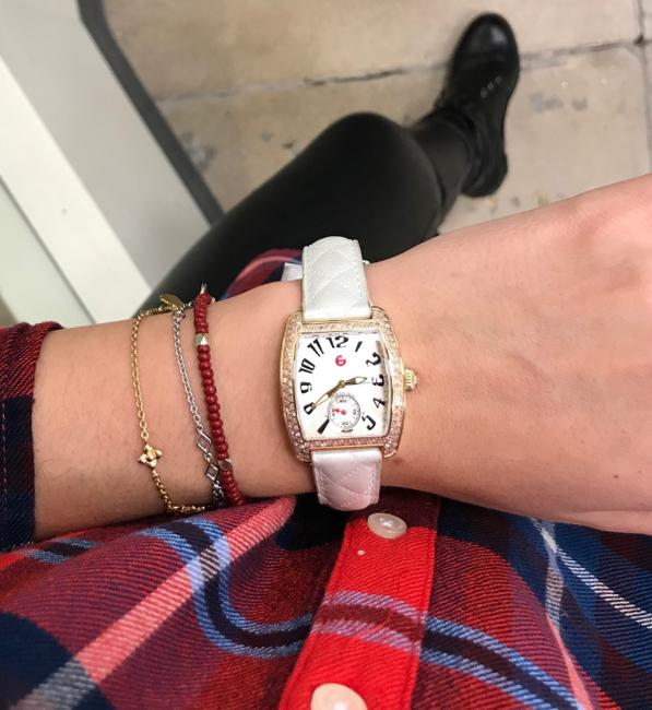 Michele White Urban Mini Dial Diamond Steel Quartz Ladies Watch Michele White Urban Mini Dial Diamond Steel Quartz Ladies Watch