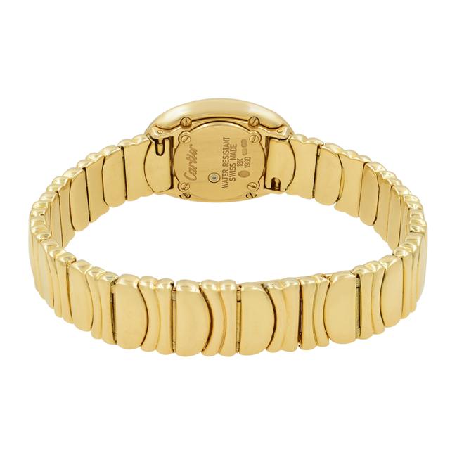 Cartier Gold and Diamond Baignore Wb5094wi Quartz Oval Face Watch Cartier Gold and Diamond Baignore Wb5094wi Quartz Oval Face Watch