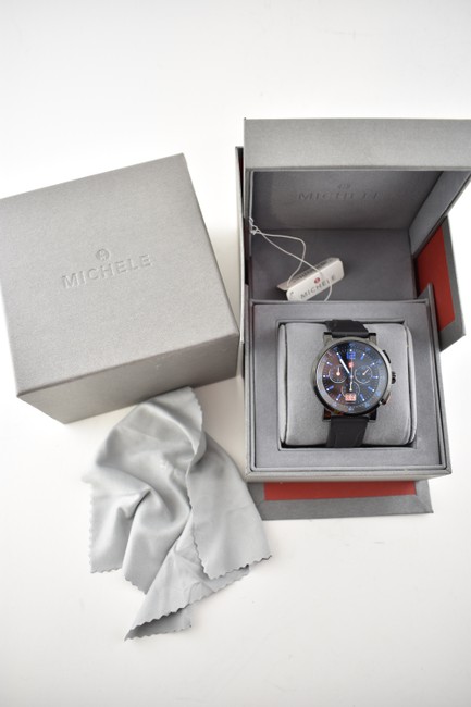 Michele Black Blue Sail Techno Large Sport Silicone Strap 42 Mww01k000037 Watch Michele Black Blue Sail Techno Large Sport Silicone Strap 42 Mww01k000037 Watch