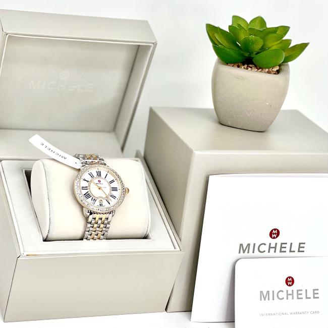 Michele Two Tone Serein Diamond Mother Of Pearl Womens Mww21b000032 Watch Michele Two Tone Serein Diamond Mother Of Pearl Womens Mww21b000032 Watch