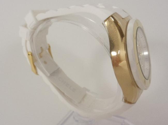 Michele White/Gold Jelly Mww12f000077 Womens Bean Chronograph Tone Silicon New Watch Michele White/Gold Jelly Mww12f000077 Womens Bean Chronograph Tone Silicon New Watch