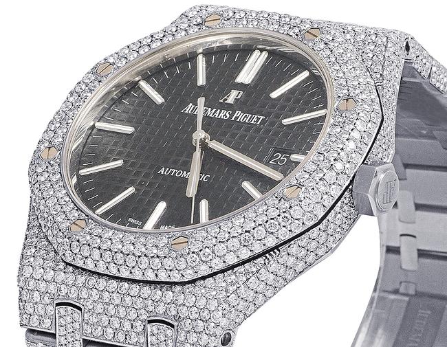 Audemars Piguet Stainless Steel Mens 41mm Royal Oak Vs Diamond 31.5 Ct Watch Audemars Piguet Stainless Steel Mens 41mm Royal Oak Vs Diamond 31.5 Ct Watch
