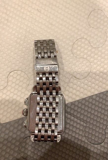 Michele Black and Silver Deco Diamond Watch Michele Black and Silver Deco Diamond Watch