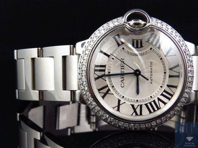 Cartier Mid Size 37 Mm Ballon Bleu W6920046 Diamond with 2.5 Ct Watch Cartier Mid Size 37 Mm Ballon Bleu W6920046 Diamond with 2.5 Ct Watch