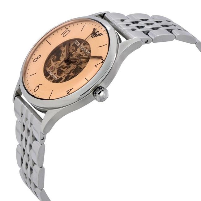 Emporio Armani Silver Meccanico Series Mens Stainless Steel Watch Emporio Armani Silver Meccanico Series Mens Stainless Steel Watch