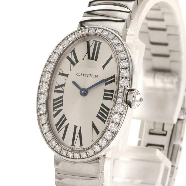 Cartier Silver Diamonds 18k White Gold Baignoire Quartz Wb520006 Womens Wristwatch 23 Mm Watch Cartier Silver Diamonds 18k White Gold Baignoire Quartz Wb520006 Womens Wristwatch 23 Mm Watch