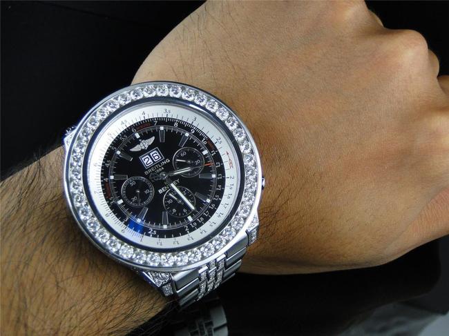 Breitling Stainless Steel Mens Custom Bentley Motors 6.75 Mm 50 Mm Genuine Diamond 28ct Watch Breitling Stainless Steel Mens Custom Bentley Motors 6.75 Mm 50 Mm Genuine Diamond 28ct Watch