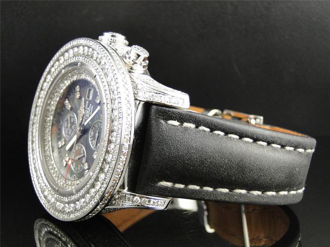 Breitling Stainless Steel Mens Custom Super Avenger Aeromarine 55 Mm Genuine Diamond 23 Ct Watch Breitling Stainless Steel Mens Custom Super Avenger Aeromarine 55 Mm Genuine Diamond 23 Ct Watch