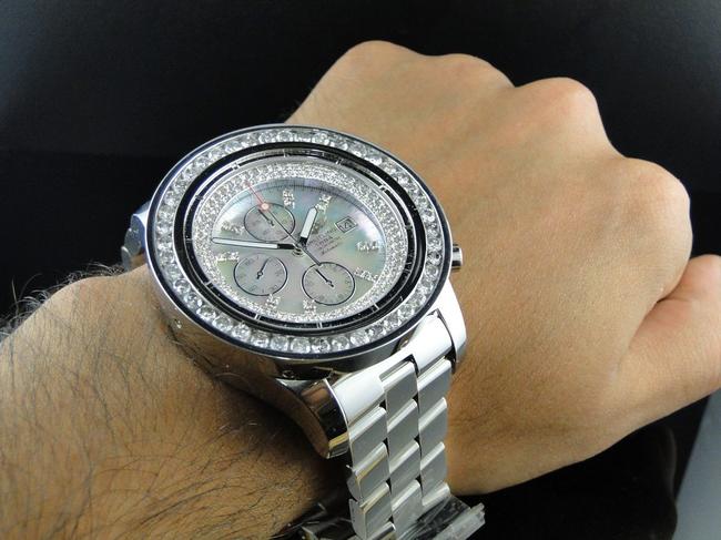 Breitling Stainless Steel Custom Super Avenger 1 Row Big 51 Mm Diamond Ct Watch Breitling Stainless Steel Custom Super Avenger 1 Row Big 51 Mm Diamond Ct Watch
