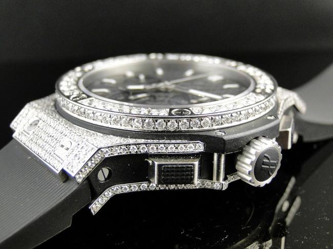 Hublot Stainless Steel Big Bang 44mm Evolution Rubber Band Diamond 10 Ct Watch Hublot Stainless Steel Big Bang 44mm Evolution Rubber Band Diamond 10 Ct Watch