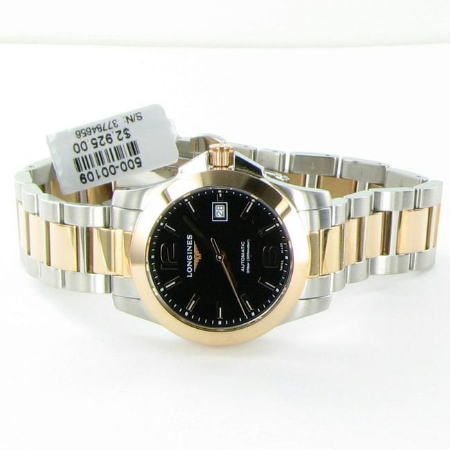 Longines Black Dial 18k Rose Gold Steel L32765567 Conquest Ladies Watch Longines Black Dial 18k Rose Gold Steel L32765567 Conquest Ladies Watch