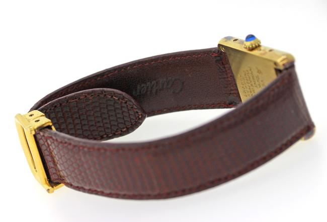 Cartier Brown Sterling Silver Tank Vermeil Mens Or Womens Quartz 580005 Watch Cartier Brown Sterling Silver Tank Vermeil Mens Or Womens Quartz 580005 Watch