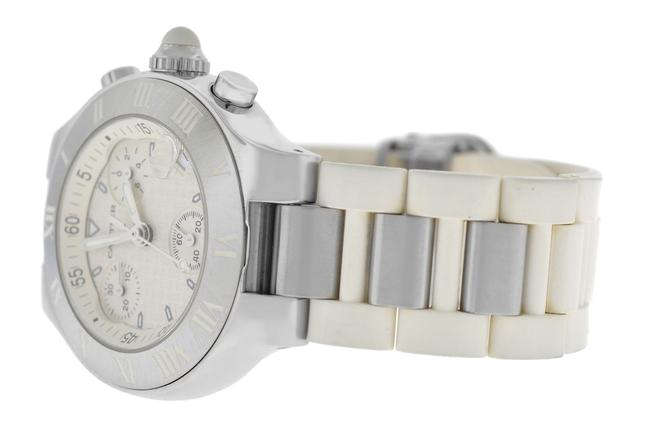 Cartier Silver Ladies Chronoscaph 2996 Steel 32mm Chrono Date Watch Cartier Silver Ladies Chronoscaph 2996 Steel 32mm Chrono Date Watch