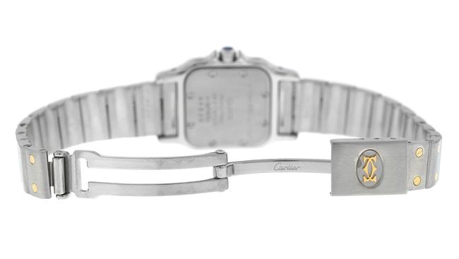 Cartier Yellow Gold Silver Ladies Santos Galbee 1057930 18k Quartz Watch Cartier Yellow Gold Silver Ladies Santos Galbee 1057930 18k Quartz Watch