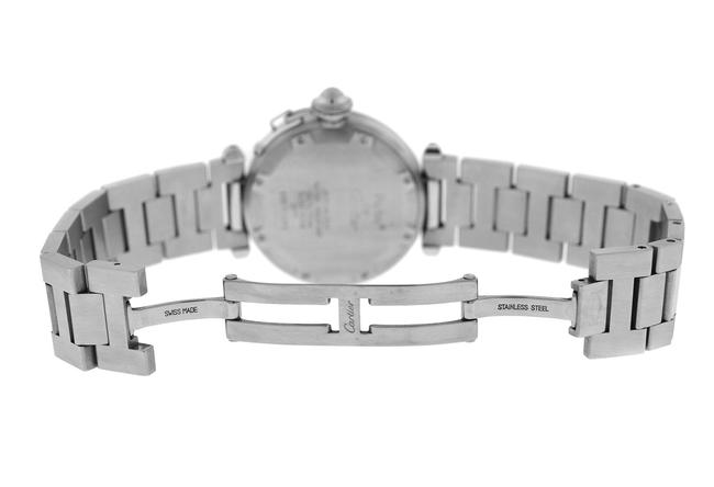 Cartier Silver Unisex Midsize Pasha Gmt 2377 W31029m7 Steel Date 35 Watch Cartier Silver Unisex Midsize Pasha Gmt 2377 W31029m7 Steel Date 35 Watch