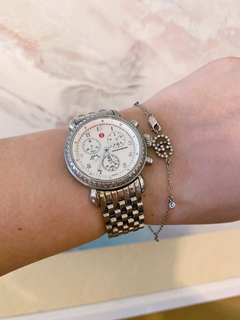 Michele Silver and Diamond 36mm Csx Metal Band Small Womens Watch Michele Silver and Diamond 36mm Csx Metal Band Small Womens Watch